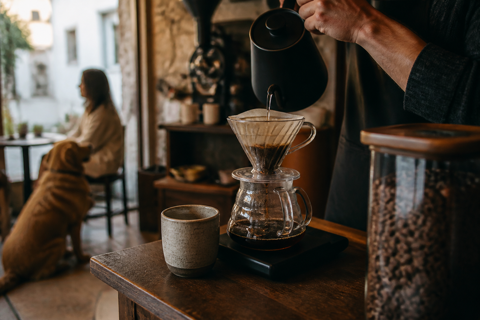 The Hand Coffee specialty pour-over in Kuşadası